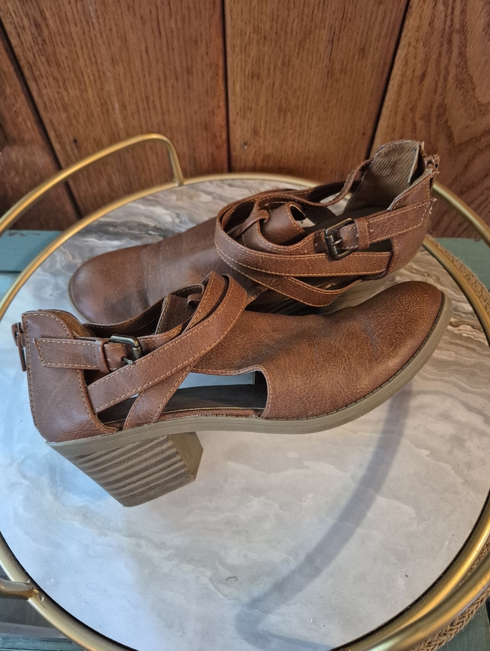 ❤️‍🔥 Faded Glory Size 5 Womens Brown Short Ankle Boots